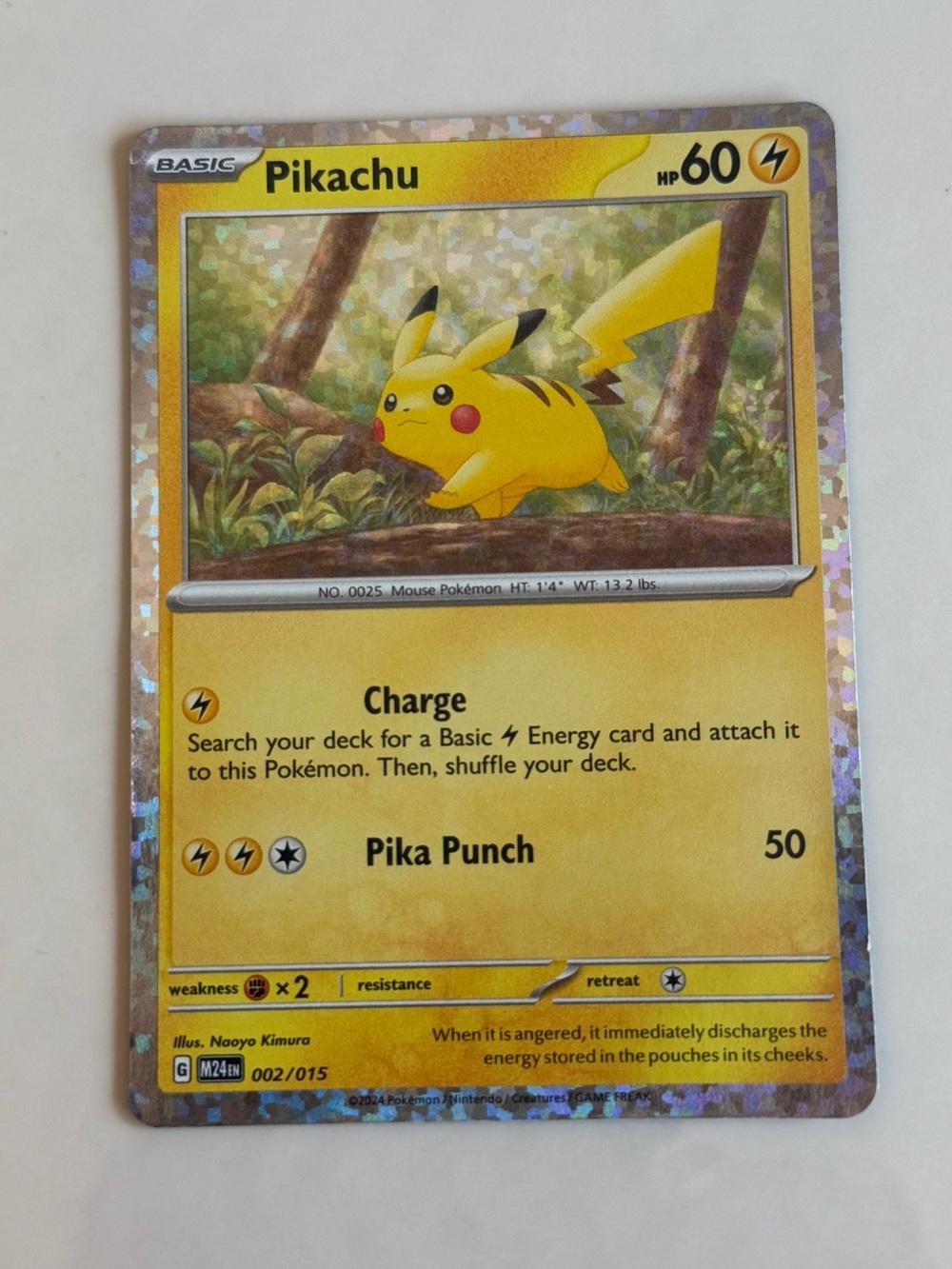 Pokemon Promo Pikachu Holo #002/015 M24en 2024 McDonald's